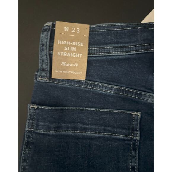 Madewell NWT High-Rise Slim‎ Straight Jeans in Bryston Wash Size 23 MSRP $98 - Picture 7 of 8